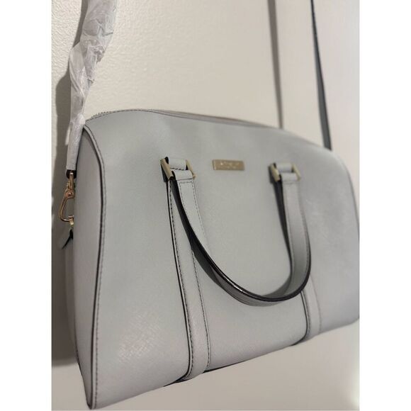 NEW Kate Spade Newbury Lane Cassie Satchel Crossbody Bag Light Smoke Blue Gray - Picture 3 of 9